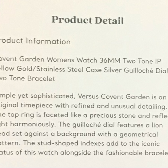 NWT   VERSUS VERSACE Covent Garden 2 tone watch - Picture 3 of 3